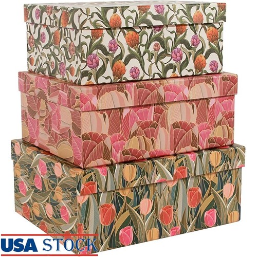 Floral storage boxes - floral, set