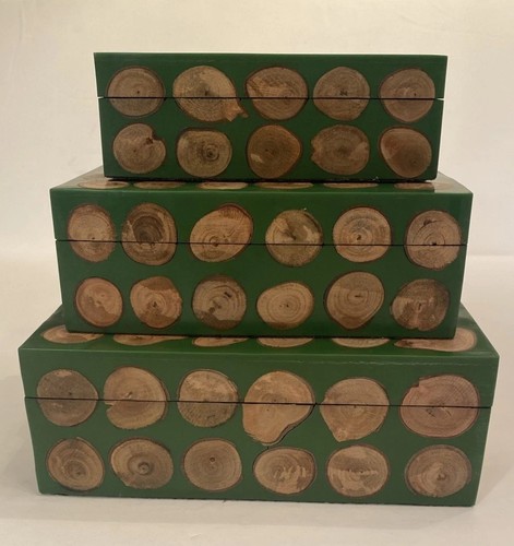 Set wood disc - 3, decorated