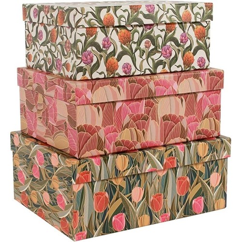 Floral storage boxes set - floral,